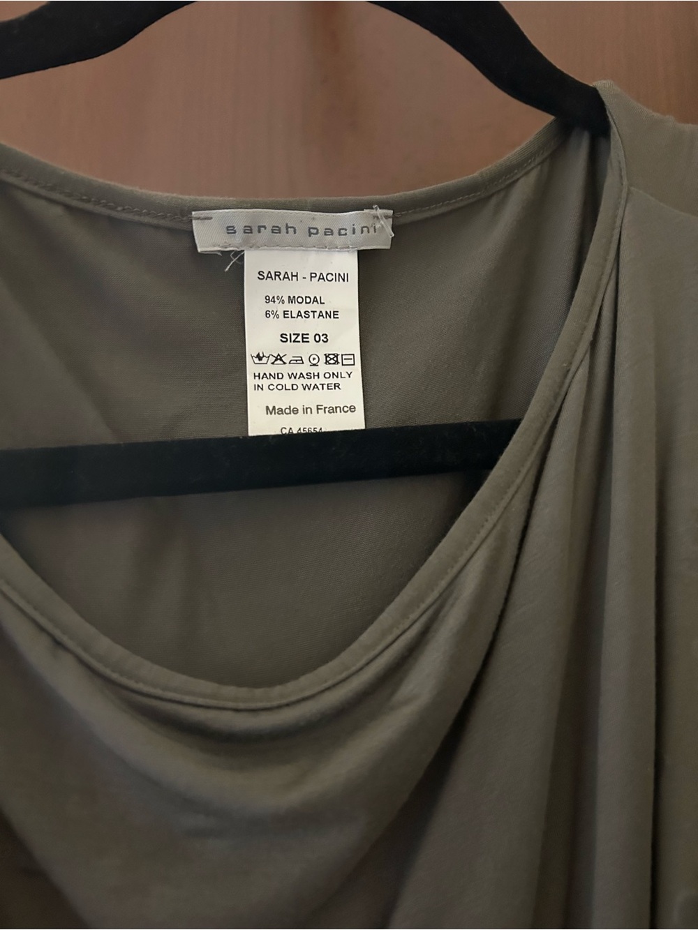 Sarah Pacini Olive Green One-Shoulder Draped Dress